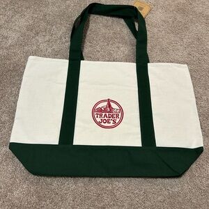 Today’s deal-Trader Joe’s Large Canvas Tote Bag- Green with Tag